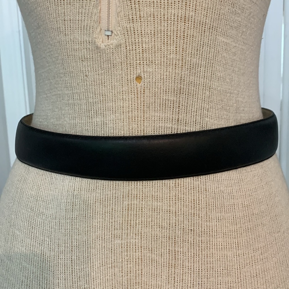 Genuine leather black wide belt with oversized buckle - Picture 4 of 6